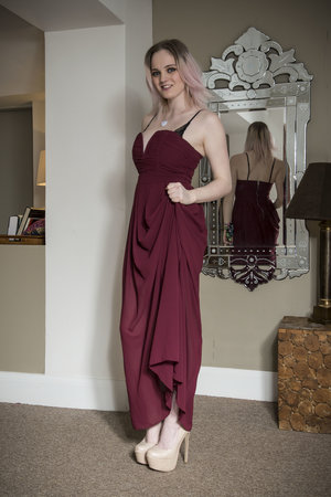 18 year old cutie Christine Paradise pulling denim shorts aside